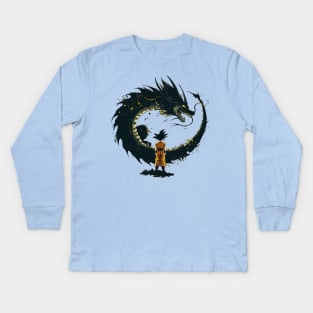 shenron and goku Kids Long Sleeve T-Shirt